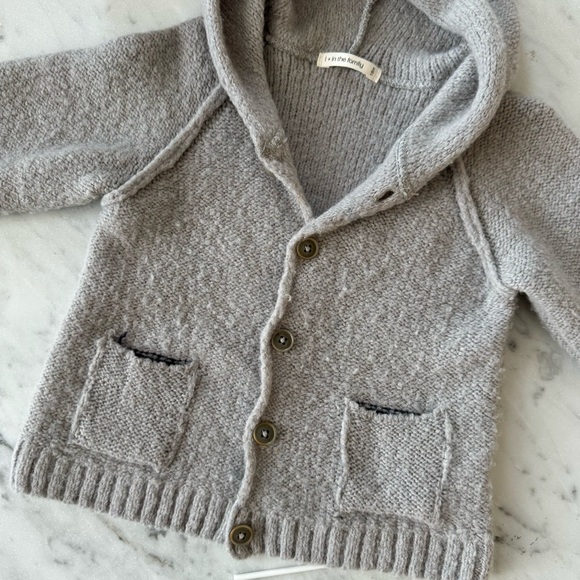 1+ in The Family “RUBEN” Knit Pom hoodie Button up Sweater 18 month - Picture 2 of 7